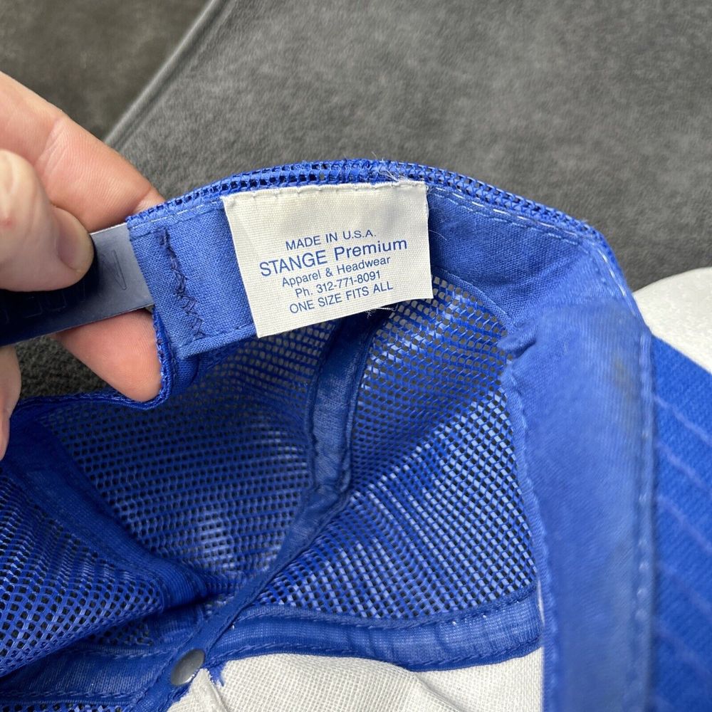 Vintage SnapBack Trucker Hat Sentry Hardware Cap Blue Made In USA - Picture 9 of 10